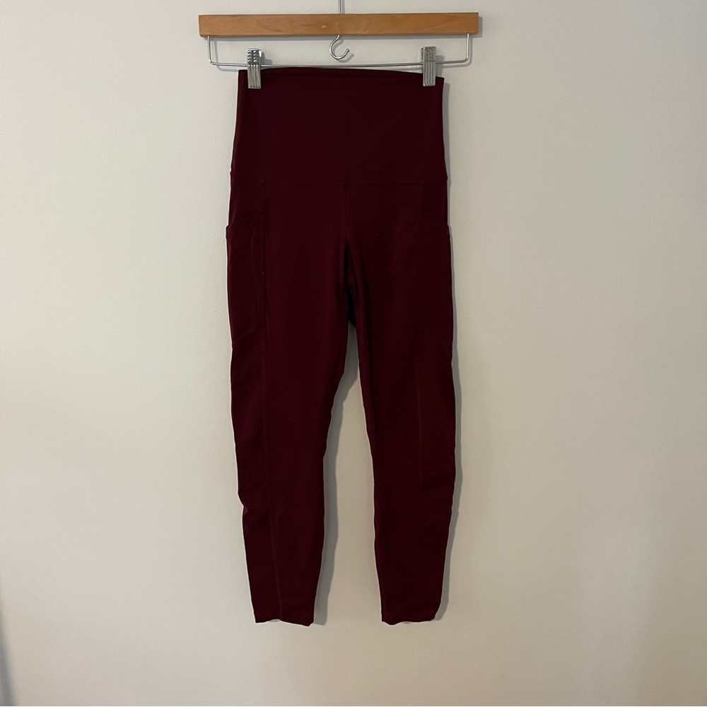 Red 7/8 leggings with pockets